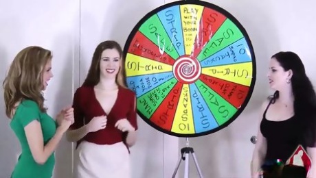 3 very pretty girls play a game of strip spin the wheel