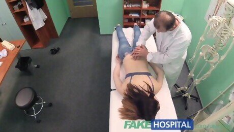 FakeHospital Petite babe takes double cumshot in hospital